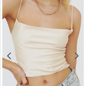 VRG GRL Luxe List Tie Back Top // Cream